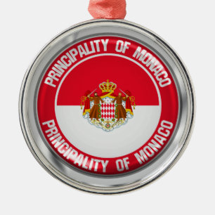 Monaco Round Emblem Metal Tree Decoration
