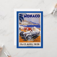 Monaco travel poster, 1936 auto race,