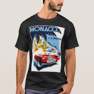 Monaco  Vintage 1952 Grand Prix Auto Racing Print T-Shirt