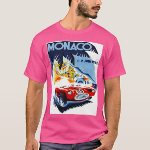 Monaco Vintage 1952 Grand Prix Auto Racing Print T-Shirt