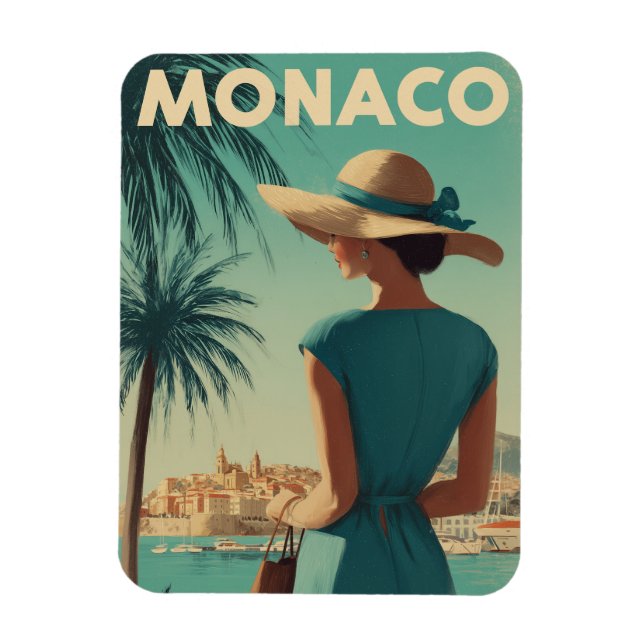 Monaco vintage fashion magnet (Vertical)