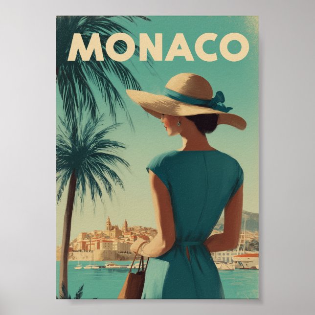 Monaco vintage fashion poster (Front)