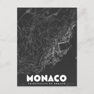 Monaco Vintage Travel Map Postcard