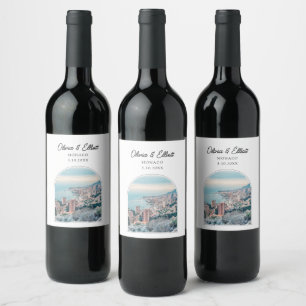 Monaco Wedding Wine Label