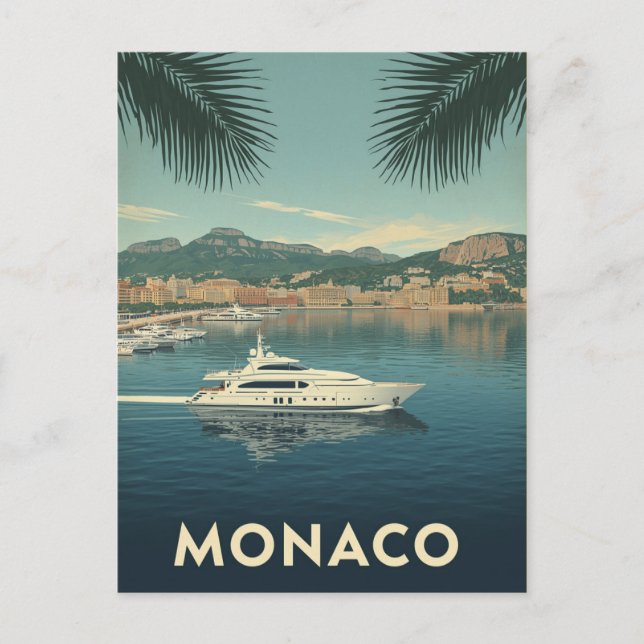 Monaco Yacht Harbour Travel Postcard (Front)