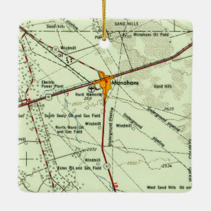 Monahans TX Vintage Topo Ceramic Ornament