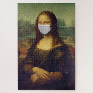 Monalisa with mask very difficult 1014 pieces jigsaw puzzle