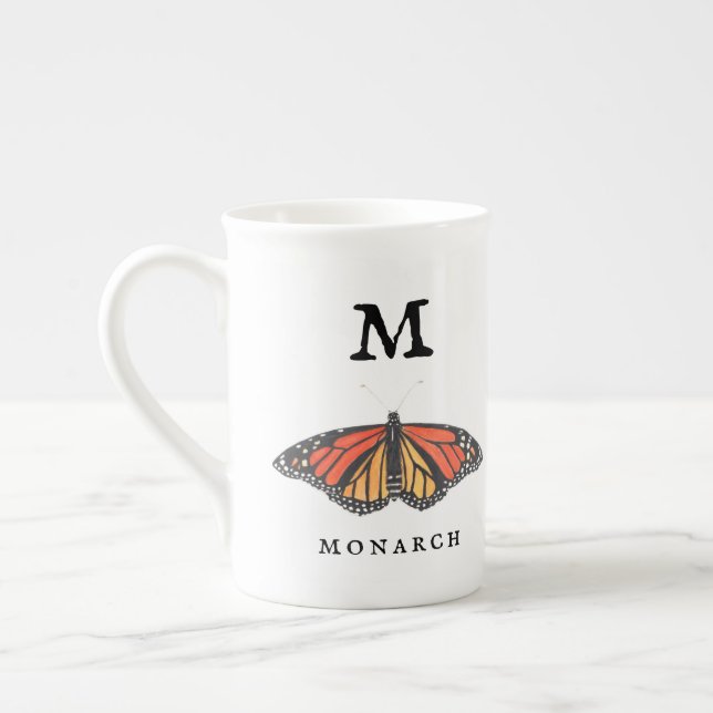 Monarch and Ladybug  Bone China Mug (Left)