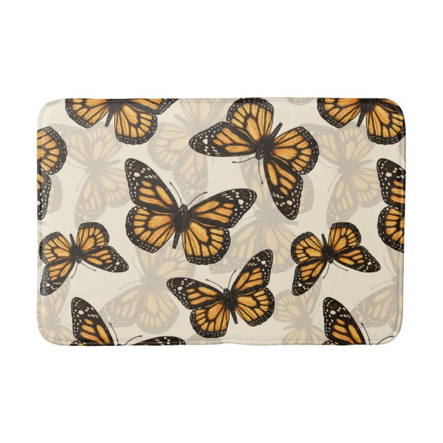 Monarch butterfles bath mat (Front)