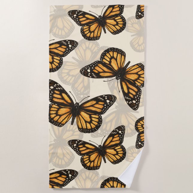 Monarch butterfles beach towel (Front)