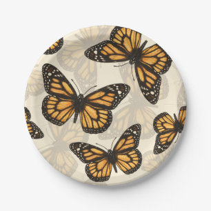 Monarch butterfles paper plate