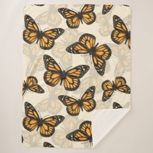 Monarch butterfles sherpa blanket