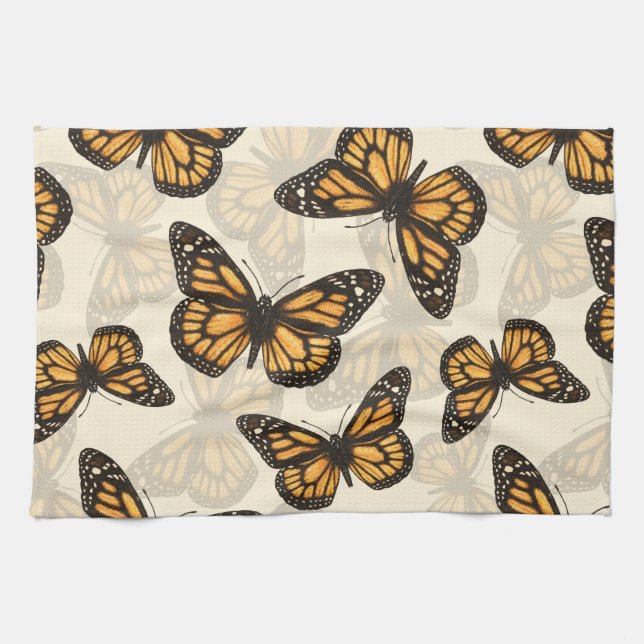 Monarch butterfles tea towel (Horizontal)