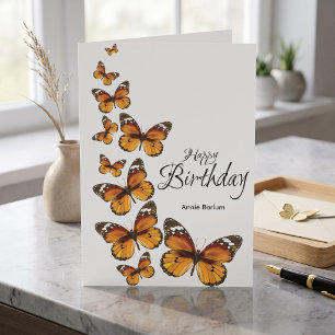 Monarch Butterflies Birthday Greeting Card