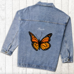 Monarch Butterflies Blue Ombre Denim Jacket