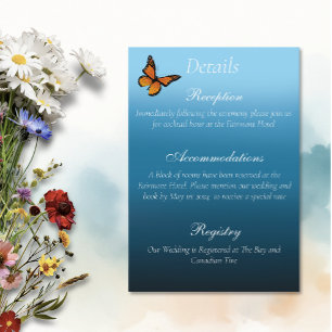 Monarch Butterflies Blue Ombre Enclosure Card