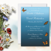 Monarch Butterflies Blue Ombre