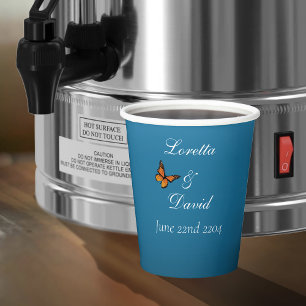 Monarch Butterflies Blue Ombre Paper Cups