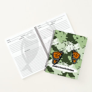 Monarch Butterflies  Custom Name Favourite Recipe Notebook