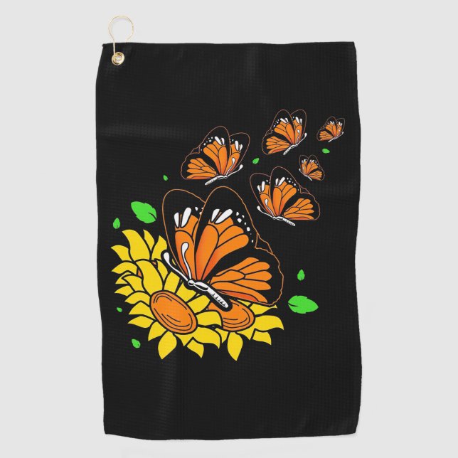 Monarch Butterflies Golf Towel (Front)