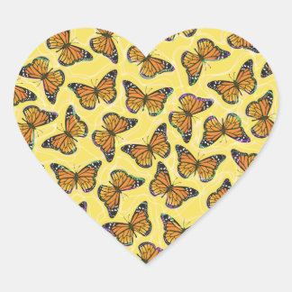 MONARCH BUTTERFLIES HEART STICKER