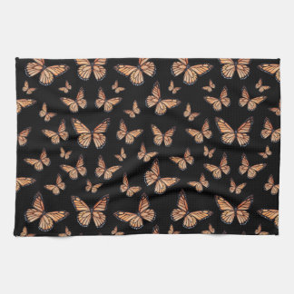 Monarch Butterflies on Black Tea Towel