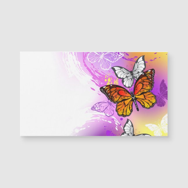 Monarch Butterflies on Purple Background (Front)
