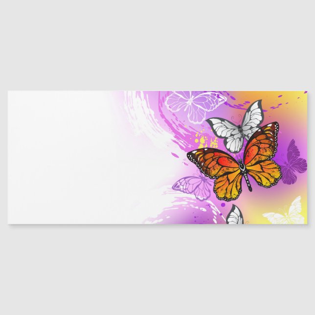 Monarch Butterflies on Purple Background (Front)