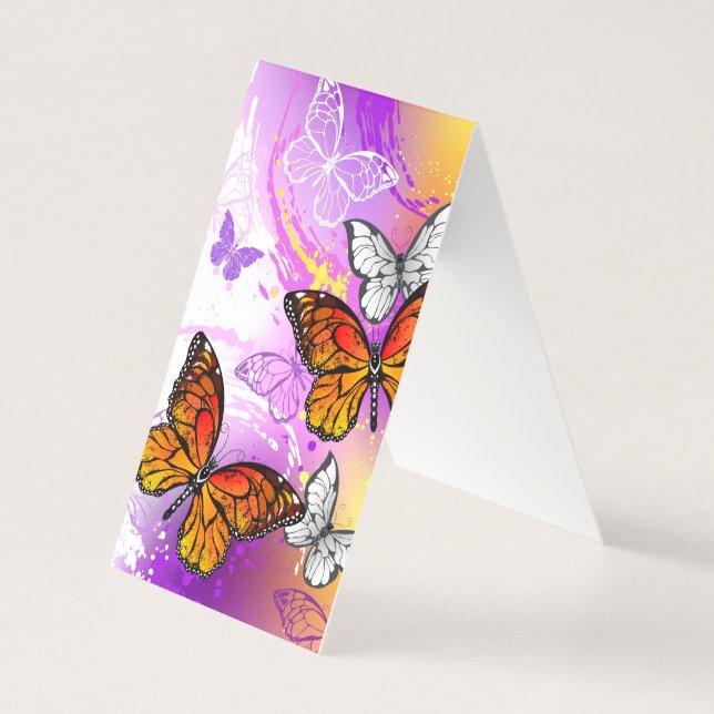 Monarch Butterflies on Purple Background (Front)