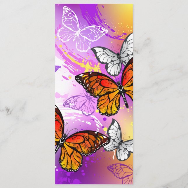 Monarch Butterflies on Purple Background Advice Card (Front)