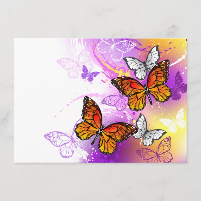 Monarch Butterflies on Purple Background Advice Card (Front)