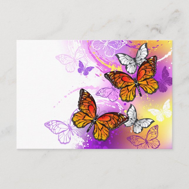 Monarch Butterflies on Purple Background Advice Card (Front)