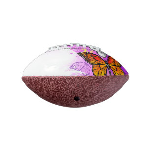 Monarch Butterflies on Purple Background American Football