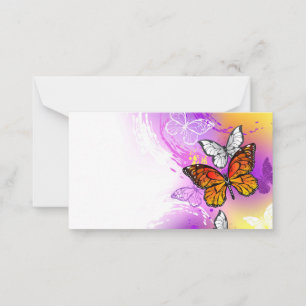 Monarch Butterflies on Purple Background Card