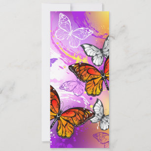Monarch Butterflies on Purple Background Card