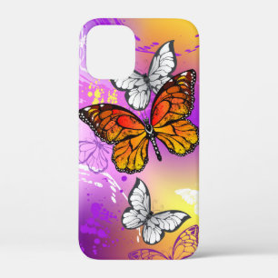 Monarch Butterflies on Purple Background iPhone 12 Mini Case