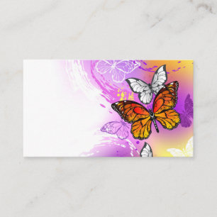 Monarch Butterflies on Purple Background Discount Card