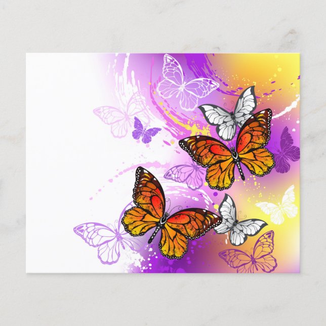 Monarch Butterflies on Purple Background Flyer (Front)