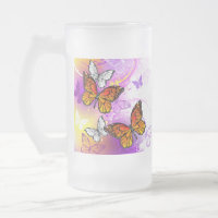 Monarch Butterflies on Purple Background
