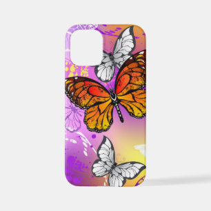 Monarch Butterflies on Purple Background iPhone 12 Mini Case