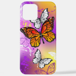 Monarch Butterflies on Purple Background iPhone 12 Pro Max Case