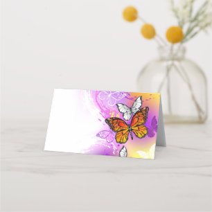 Monarch Butterflies on Purple Background Loyalty Card