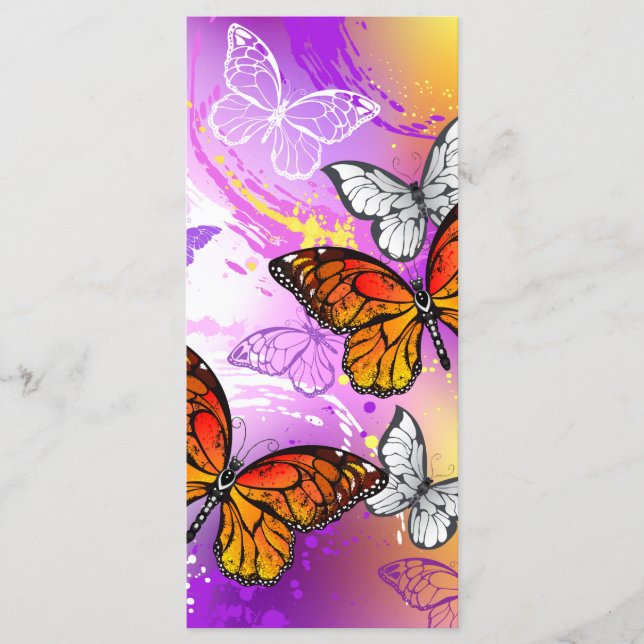 Monarch Butterflies on Purple Background Menu (Front)