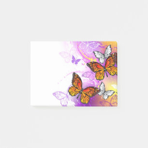 Monarch Butterflies on Purple Background Post-it Notes