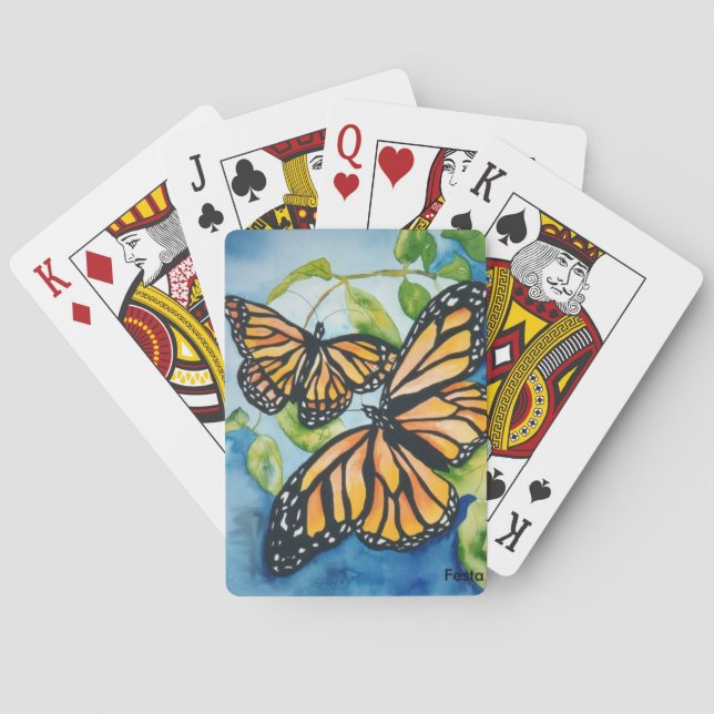 Monarch butterflies playing cards (Back)