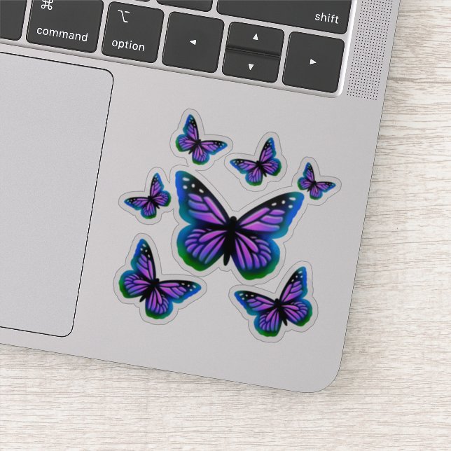 Monarch butterflies | purple pink blue butteries (Detail)