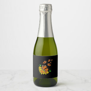 Monarch Butterflies Sparkling Wine Label