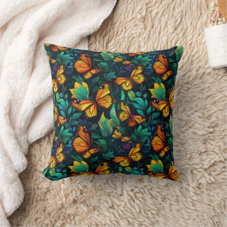 Monarch Butterflies Throw Pillow