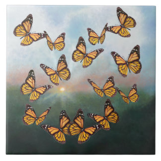 Monarch Butterflies Welcome Dawn Tile