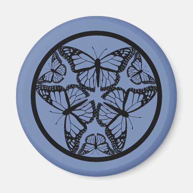 Monarch Butterflies - Wildlife Circle Series Magnet (Front)